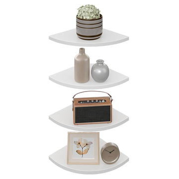Floating Corner Shelves, Set of 4, 6 x 6 x 0.5 Inches