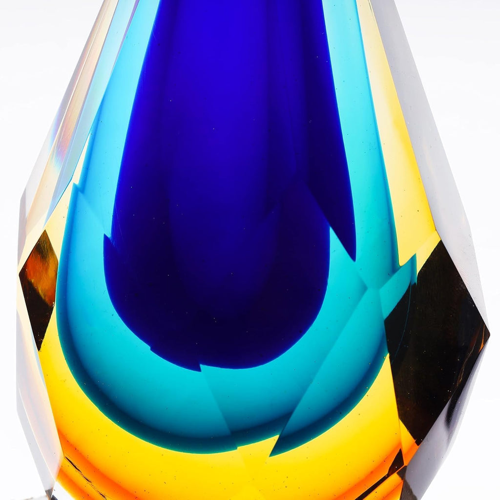 Hand-Blown Glass Sculpture Glass Decor Murano-Style Glass Statue and Figurine Wonderful Gift, Blue and Green Color