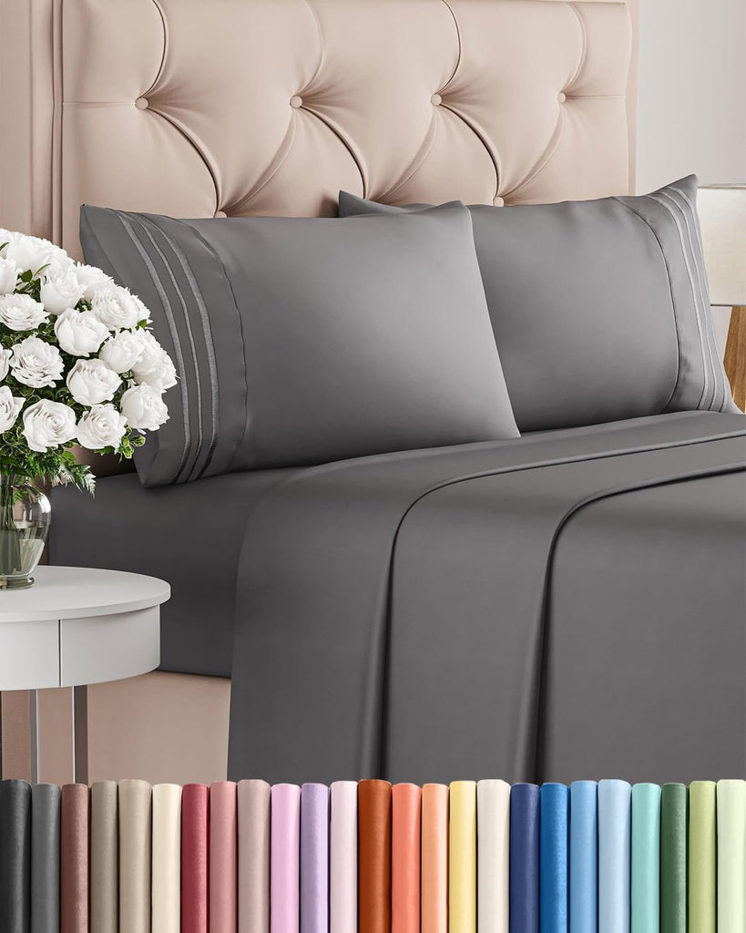 King 4 Piece Sheet Set - Comfy Breathable & Cooling Sheets - Hotel Luxury Bed Sheets for Women & Men - Deep Pockets