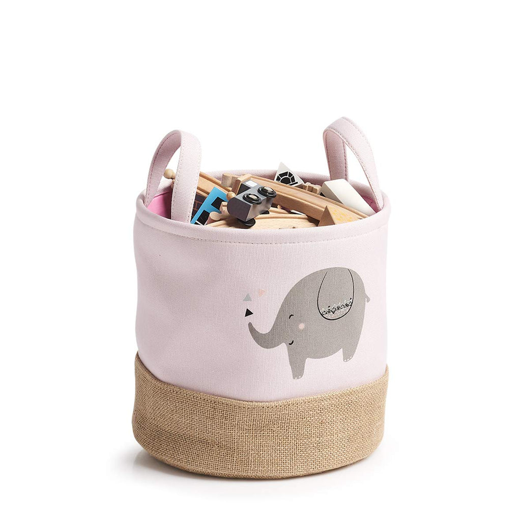 Elephant 14276 Storage Basket Polyester/Jute Diameter 25 x 25 cm Pink