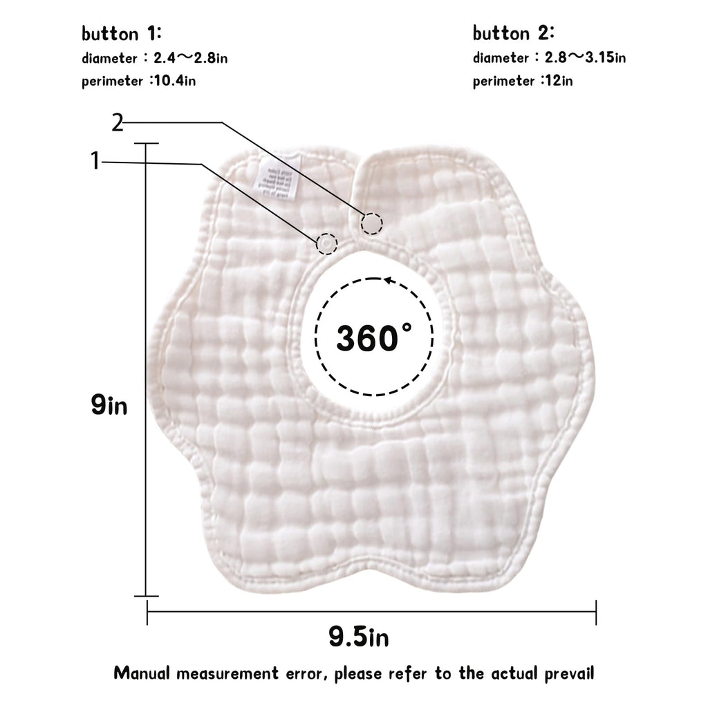 Organic Cotton Muslin Baby Bibs 8-Layer Drool Bibs