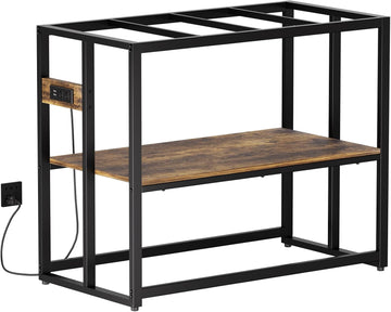 40 Gallon Fish Tank Stand with Power Outlets, 660LBS Capacity Aquarium Stand, Metal Fish Tank Stand Dual-Layer Design