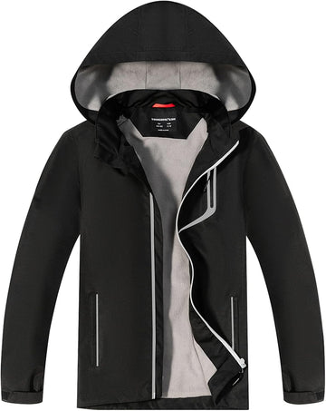 Boys Girls Rain Jacket Kids Lightweight Waterproof Hooded Raincoats Windbreakers