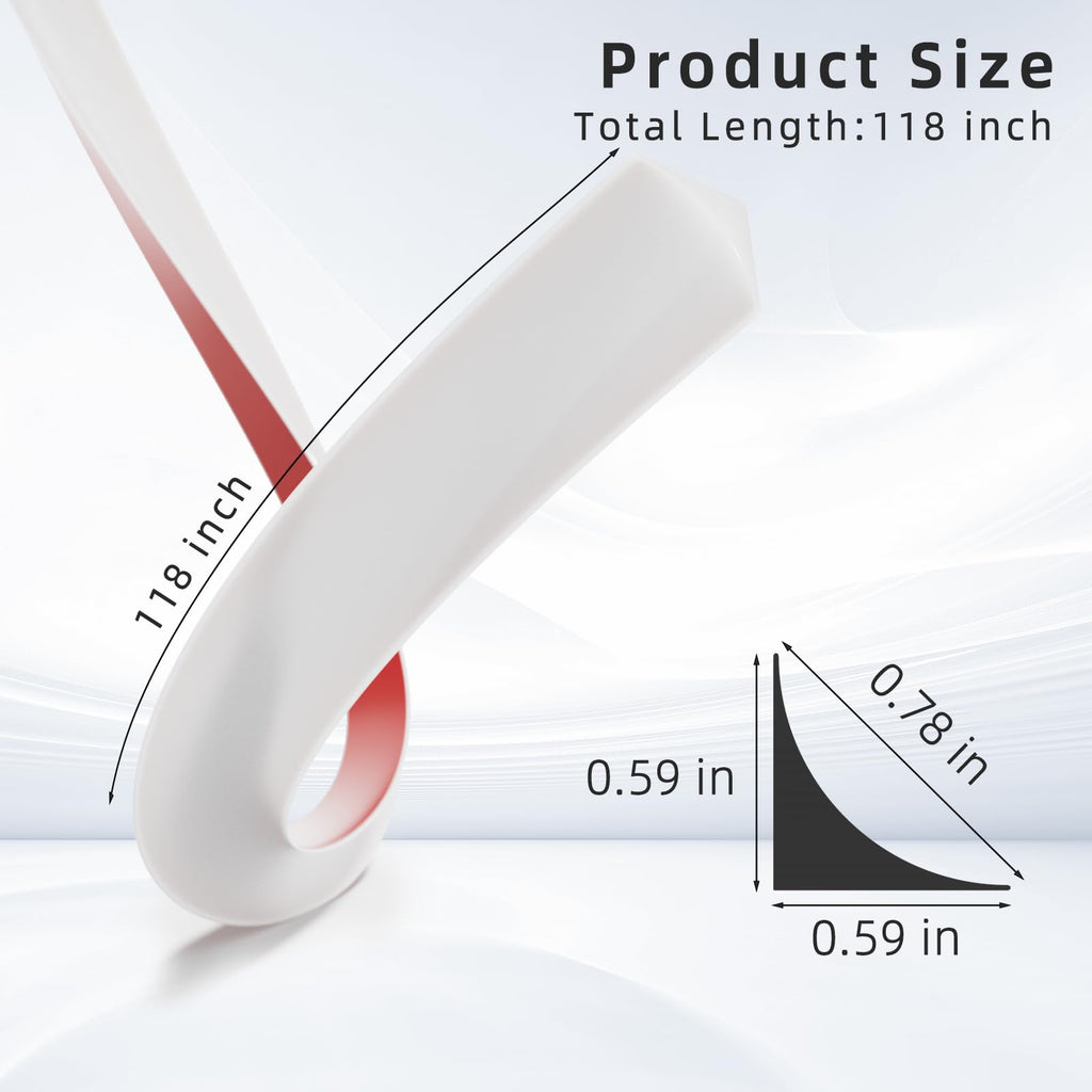 Flexible Quarter Round Molding Trim Peel and Stick 118Inch White