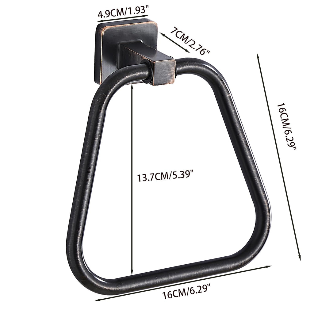 Oil Rubbed Bronze Towel Ring 2 Pack, Kitchen Bath Towel Holder Hangers Wall Mount Heavy Duty Stainless Steel