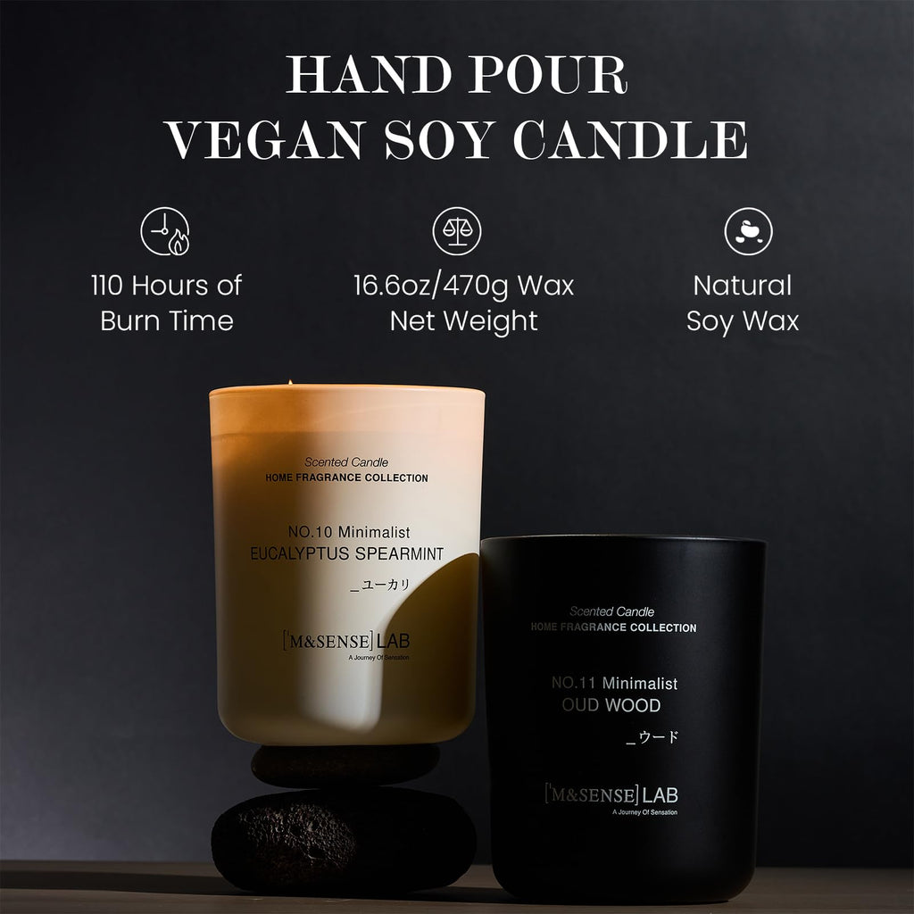 Natural Soy | Eucalyptus Mint | 5.3 oz | Mini Scented Candles for Relaxation, Meditation, Home Décor - Party Small