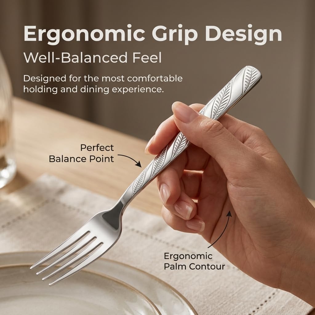 30PCS Silverware Set, Stainless Steel Flatware Set for 6