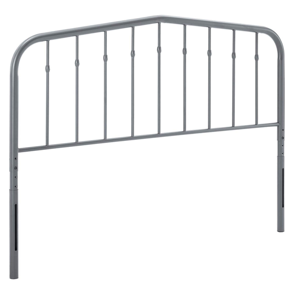 Lennon Modern Farmhouse Metal Headboard in Gray
