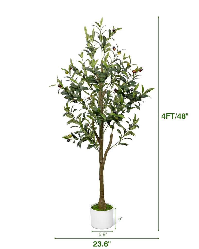 4FT Artificial Olive Tree Indoor Tall Faux with Planter