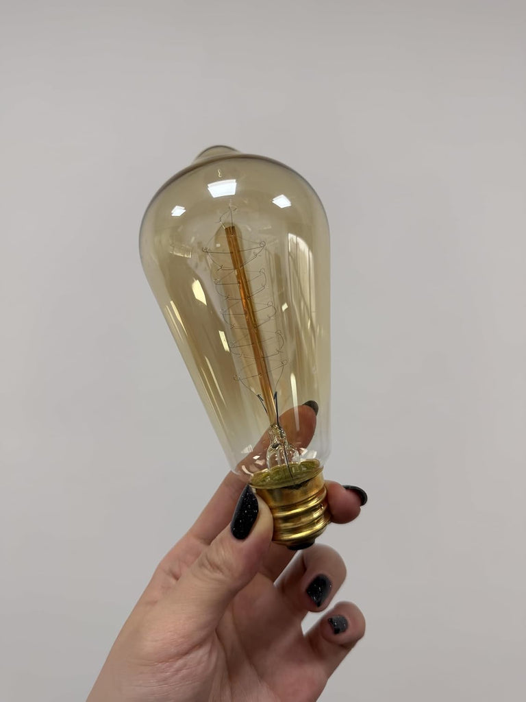 60W ST64 Incandescent Edison Light Bulbs Amber E26 4 Pack, Dimmable