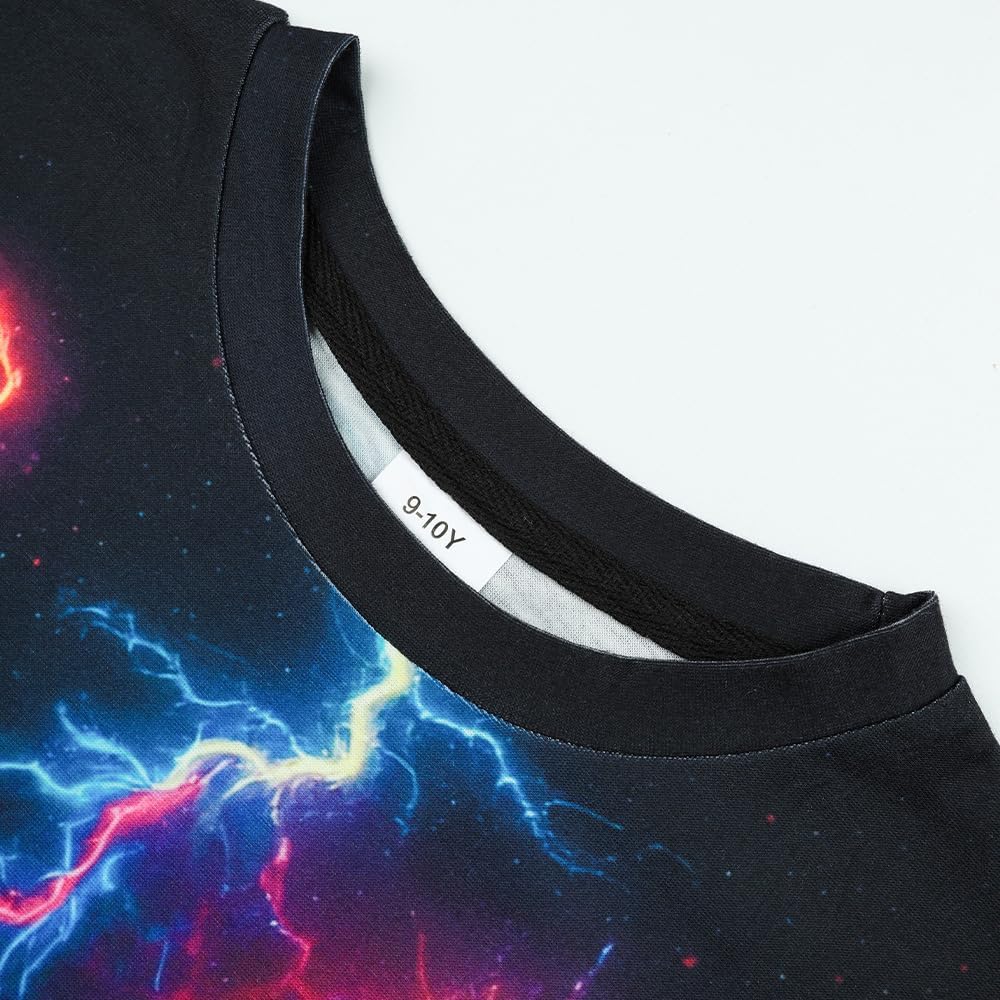 Neon Shirts for Boys Girls, 3D Party Crew Neck Short Sleeve T-Shirts for Kids Graphic Tees