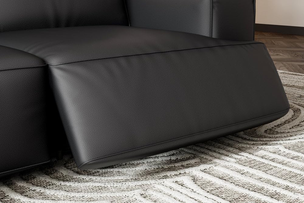 Valentina Leather Loveseat Recliner Couch Adjustable Headrest Power Recliner Sofa - Premium Nappa 11000 Leather