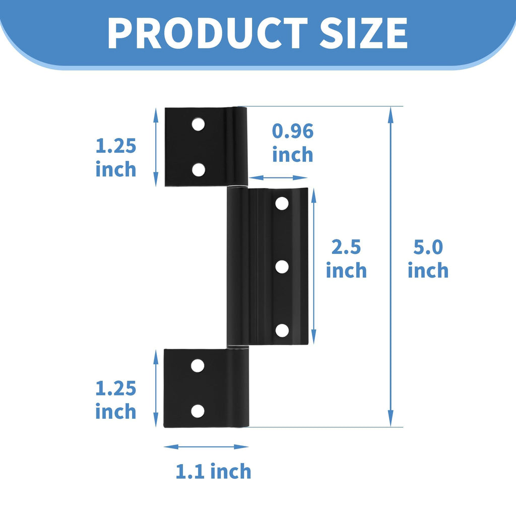 3 Pack Screen Door Hinges Replacement, 1/8 inch Grooved Center