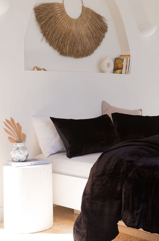 3 Pcs Ultra Luxury Rayon Velvet Bedding Boho Solid Duvet Cover UO Comforter Cover(Black, Super King Plus 98"x120")