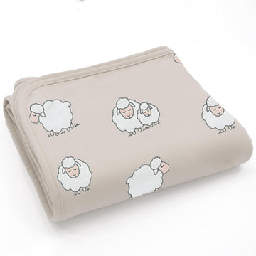 Toddler Blanket - Merino Wool and Organic Cotton Baby Blanket for Girls and Boys - 4 Season - 52.5" x 40" - Sheep