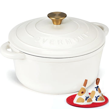 Enameled Cast Iron Dutch Oven - 5.5QT Pot with Lid Cookbook