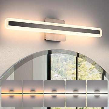 28W Modern Vanity Lights 24.0 Inch LED Vanity Bar Light 5CCT Dimmable Brushed Nickel Wall Sconces LED Bathroom