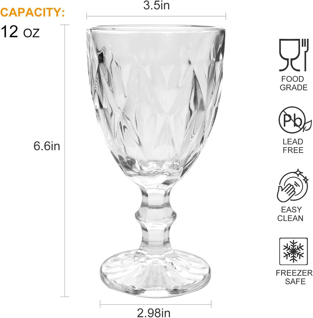 Red Wine Glasses, Stemware,12 Ounce,Set of 8, Ideal for Daily Use or Entertaining Occasion.Elegant Drinking Cups for