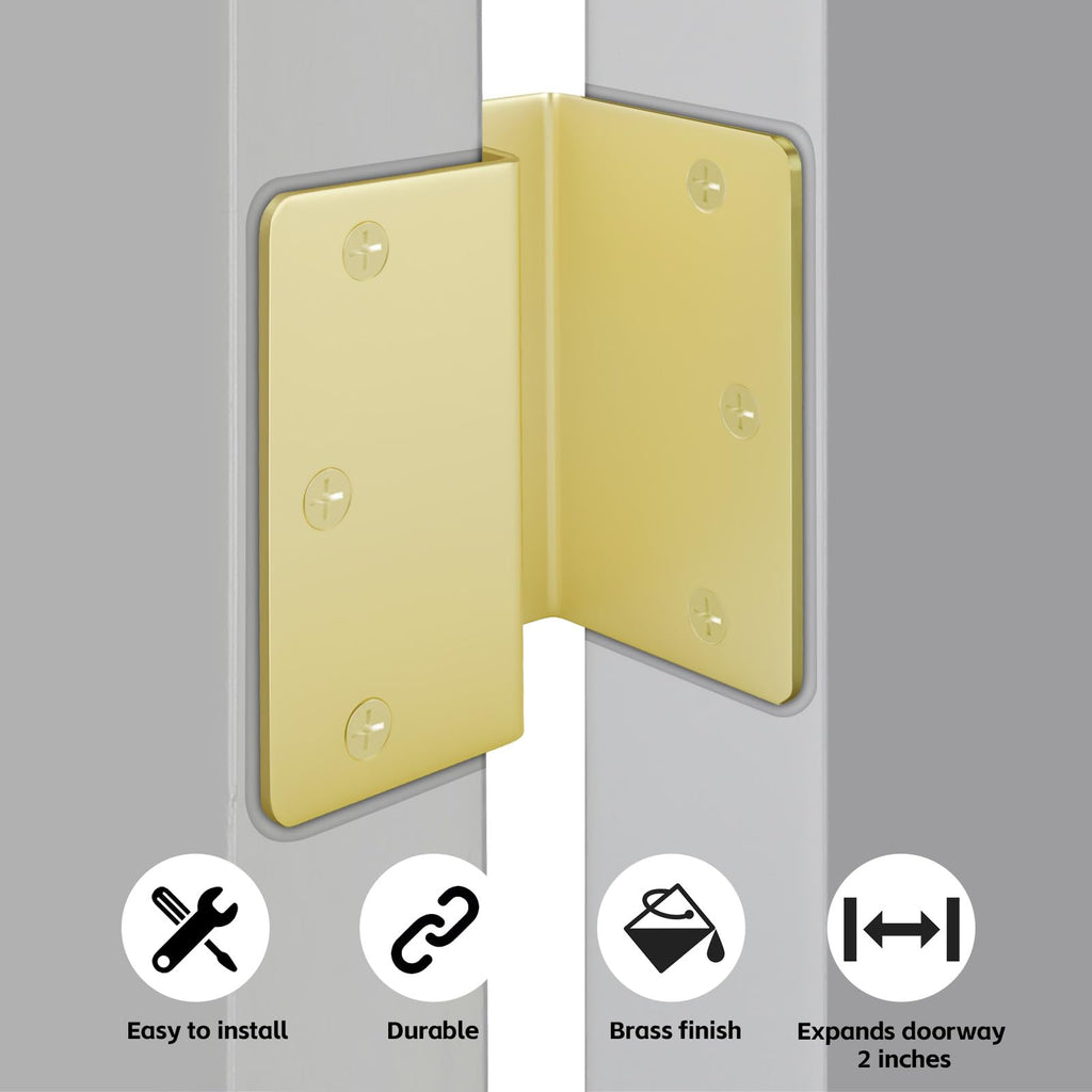 Gold 3 Pack Offset Door Hinges 3.5" with 1/4" Radius Corner