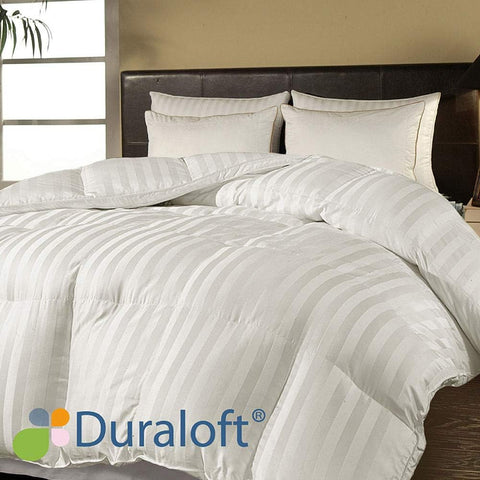 500 Thread Count Cotton Damask Duraloft Down Alternative Comforter, King, White