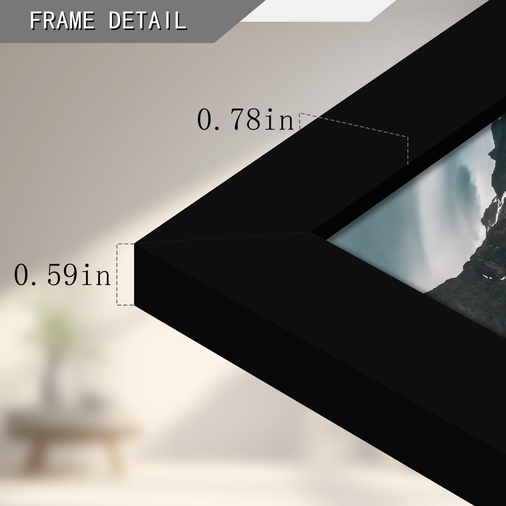 8x10 Black Classic Wood Picture Frame, Tempered Glass, 4 Pack