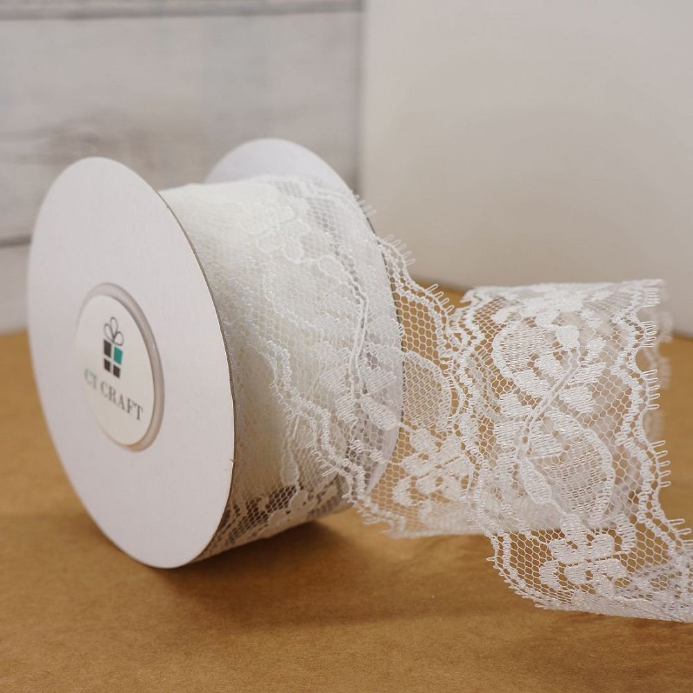 Trim Ribbon 1.5" x 10 Yards White for Trimmings Sewing Home Decoration Gift Wrapping DIY Crafts Baby Shower Wedding
