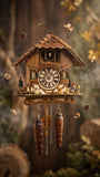 Cuckoo Palace German Cuckoo Clock – Black Forest Hillside Chalet with Animal Figures – Quartz Movement with Music – Night Silence Sensor...