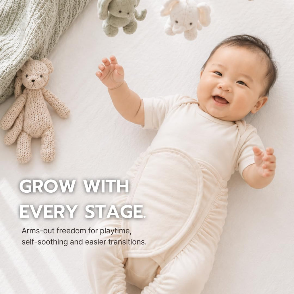 Swaddle Sleep Sack for Newborns, Easy Transition Swaddle with Adaptive Comfort Band, Arms-, Hands-Up & Arms-Out