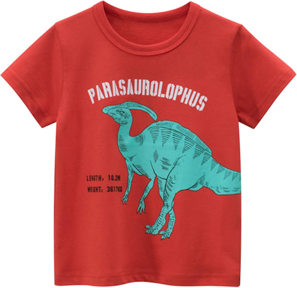Toddler Boy Dinosaur T-Shirts 4 Pack Short Sleeve Shark Tees