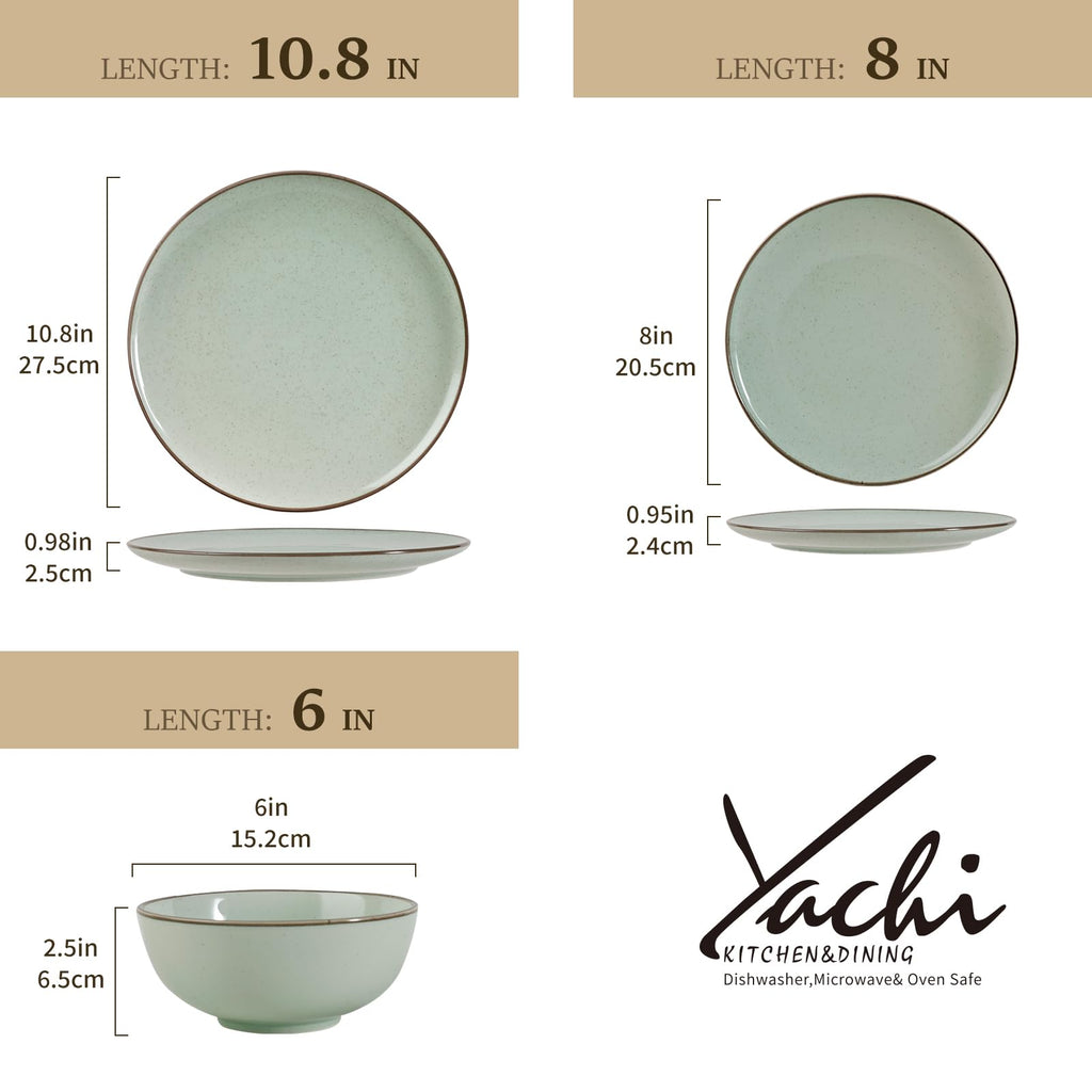 Plates and Bowls Sets, 12 Pieces Modern Style Porcelain Dinnerware Set for 4 Kitchen Dinner Set Ceramic Lightweight