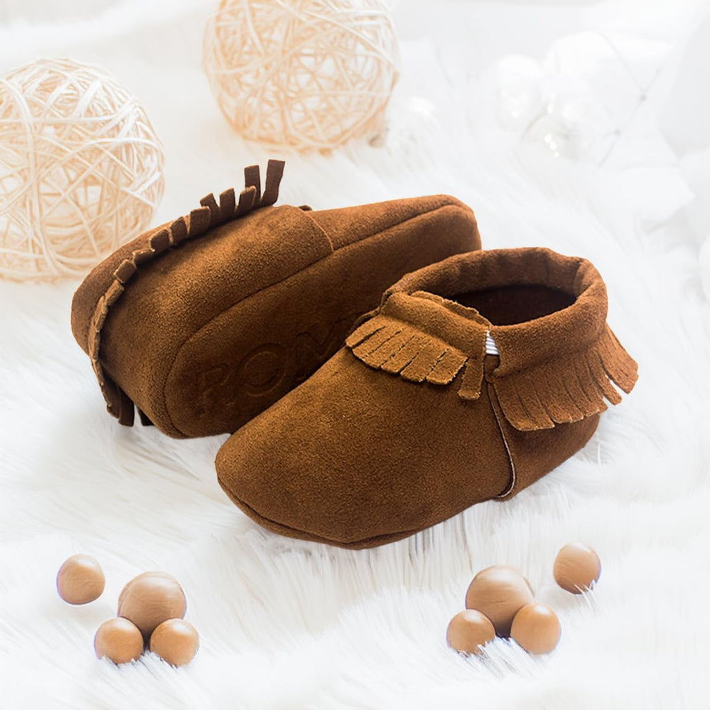 Infant Baby Fringe Moccasin Slipper Boys Girls Tassel Crib Shoes