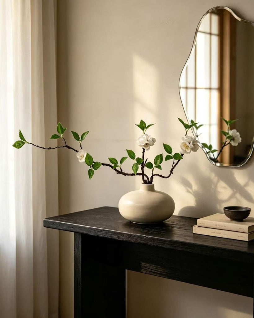 Artificial Greenery in Vase - 20'' Realistic Greenery with Vase Small Fake Plants Potted Plant Faux Plants Indoor
