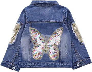 Little Big Girls Spring Autumn Embroidered Denim Jacket