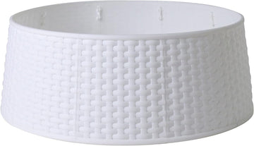 21" White Rattan Pattern Medium Christmas Tree Collar
