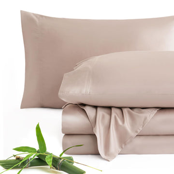 Taupe 100% Viscose Derived from Bamboo Cooling Sheet Set