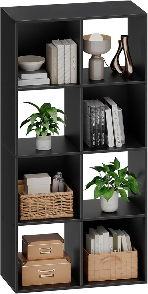 8 Cube Storage Organizer - Open Cube Bookshelf with 4 Removable Back Panels, Display Storage Bookcase, Entrance Hall