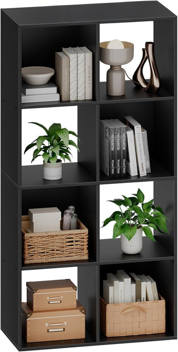 8 Cube Storage Organizer - Open Cube Bookshelf with 4 Removable Back Panels, Display Storage Bookcase, Entrance Hall