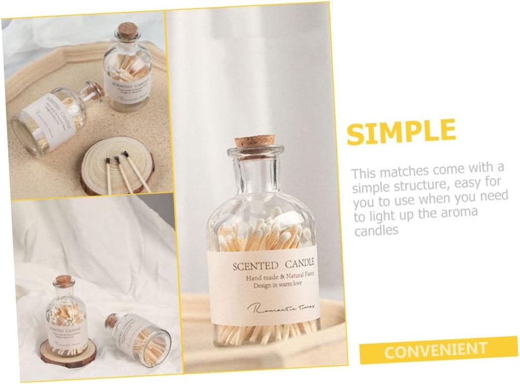 Aroma Candle Match Jar Set Decorative Glass Matches Holder Decor Candle Lovers and Weddings