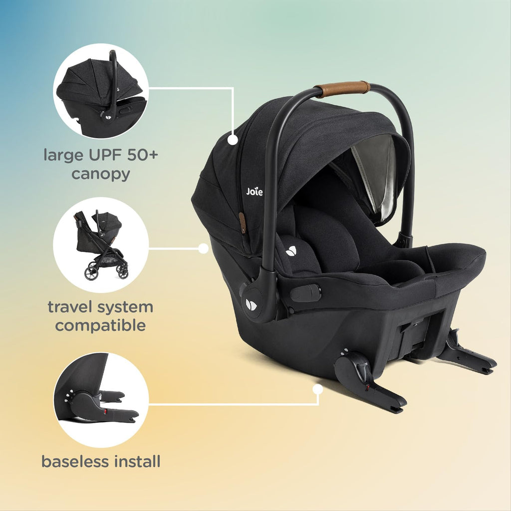 Joie Nutmeg Travel Stroller & Mint Latch Baseless Car Seat Travel System