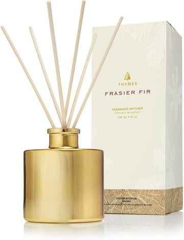 Frasier Fir Reed Diffuser Set - Includes Reeds, Fragrance Oil, and Frosted Glass Bottle - Fragrance Oil Diffuser