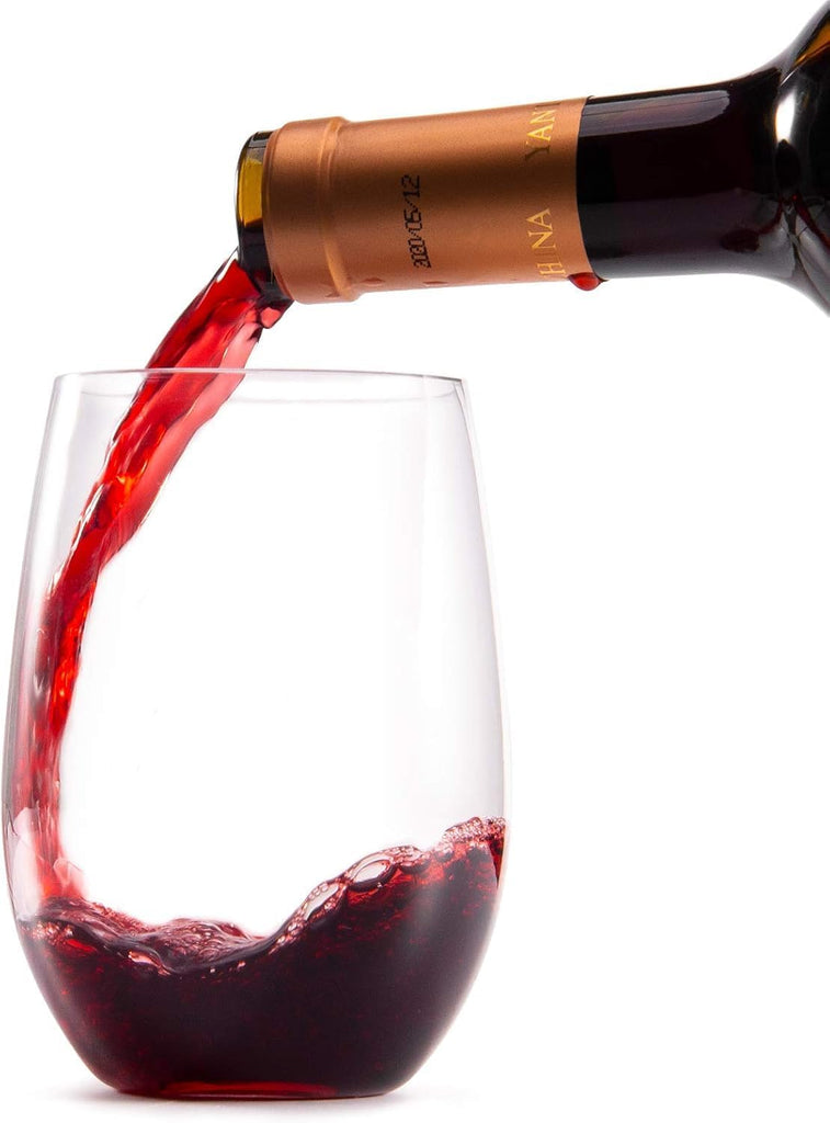 Wine Glasses glasses drinking set 16 OZ Tritan, Stemless Wine Glasses Set of 4, plastic wine glass Outdoor