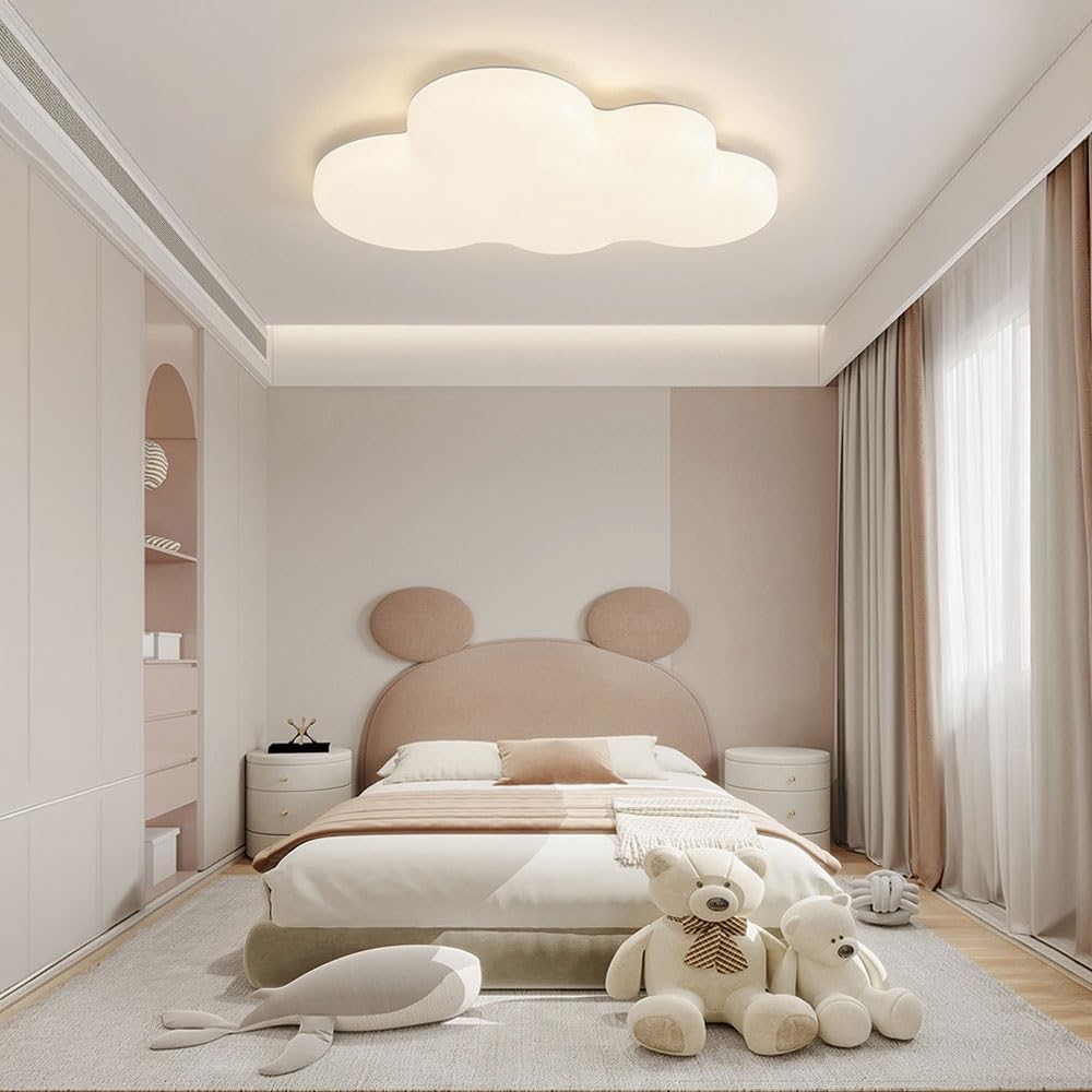Cloud Ceiling Light LED Ceiling Lamp, Flush Mount Light Fixture, 60cm 58W Color Changeable LED, Milk White PE