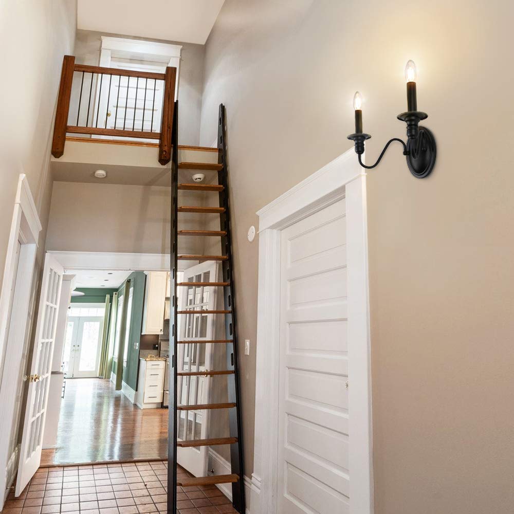 Farmhouse Black Candle Sconce, Modern Sconces Wall Lighting