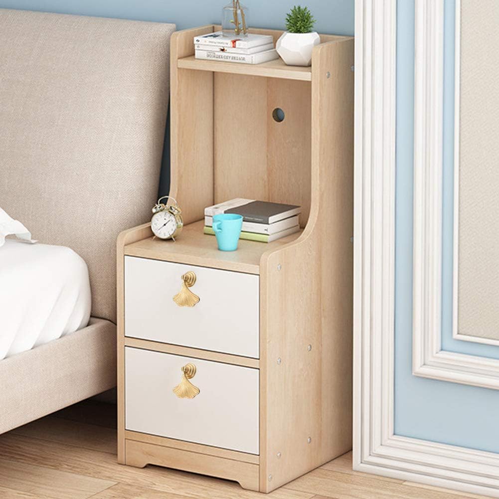 Furniture Knob Handles Golden Drop Pendant Pull Handle Fashion Ginkgo Leaf Shape Dresser Knobs Door Drawer 2 pcs