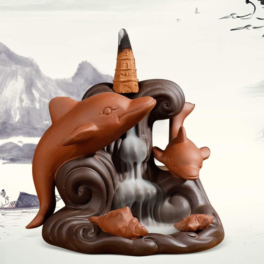 Backflow Incense Burner Waterfall Incense Burner Backflow Incense Burner Dolphin Ornament Backflow Incense Burner
