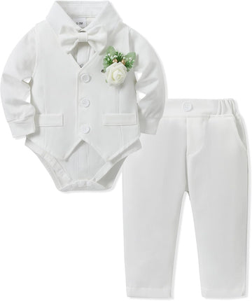 Baby Boy Baptism Outfit Suit Set Christening Formal