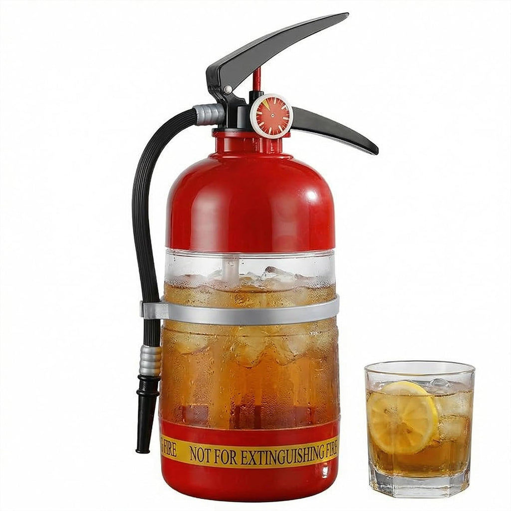 Liquor Dispenser Funny Extinguisher Shape Liquor Dispenser 2L/70oz Pump Drink Dispensers for Wine, Spirits, Beer