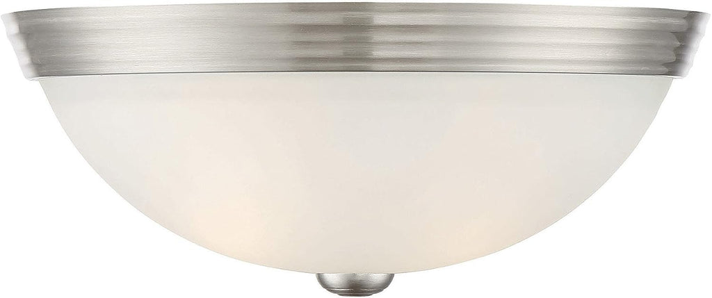 Flush Mount with White Glass, 13"