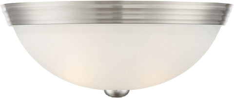 Flush Mount with White Glass, 13"