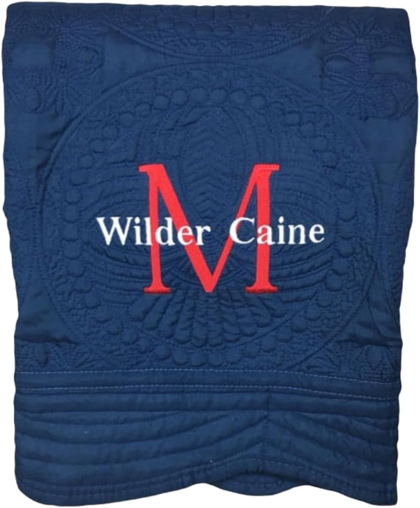 Personalized Baby Blanket - Custom Name, Monogram & Birth Stats, Soft Cotton Heirloom Quilt Keepsake, Unique Baby